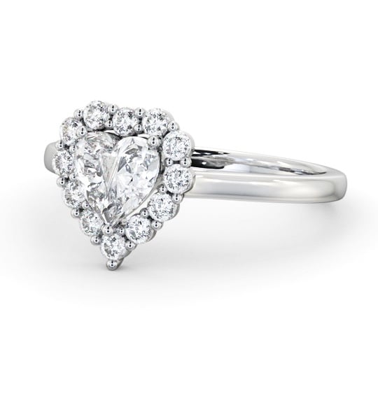 Halo Heart Diamond Elegant Style Engagement Ring 18K White Gold ENHE22_WG_THUMB2 