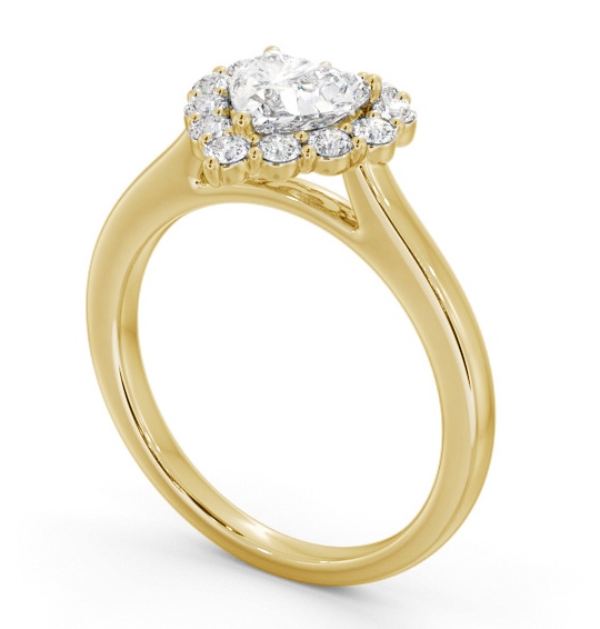  Halo Heart Diamond Engagement Ring 18K Yellow Gold - Annemie ENHE22_YG_THUMB1 