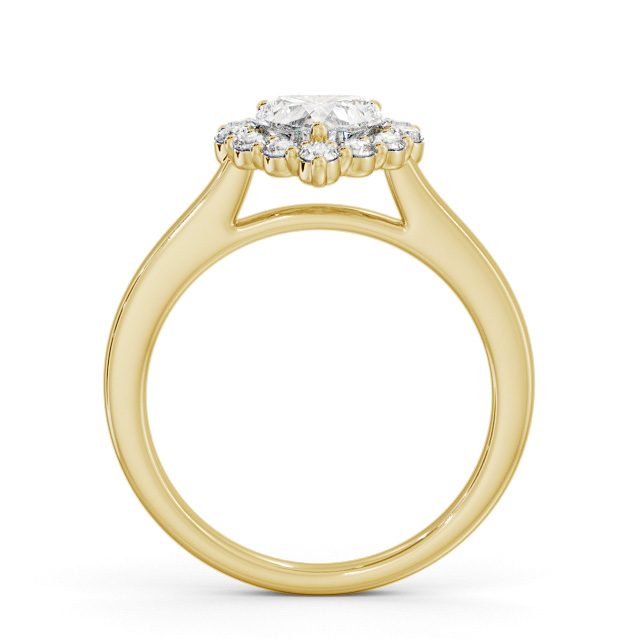 Halo Heart Diamond Engagement Ring 18K Yellow Gold - Annemie ENHE22_YG_UP