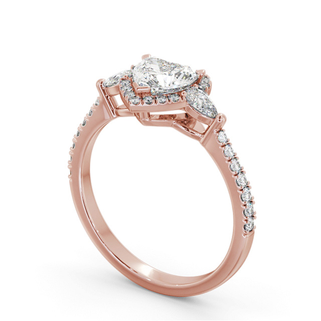 Halo Heart Diamond Engagement Ring 9K Rose Gold - Gilmore ENHE23_RG_SIDE