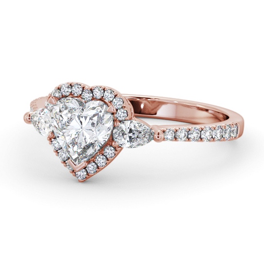 Halo Heart with Pear Diamond Engagement Ring 18K Rose Gold ENHE23_RG_THUMB2 