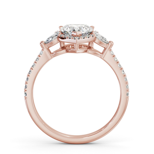 Halo Heart Diamond Engagement Ring 9K Rose Gold - Gilmore ENHE23_RG_UP
