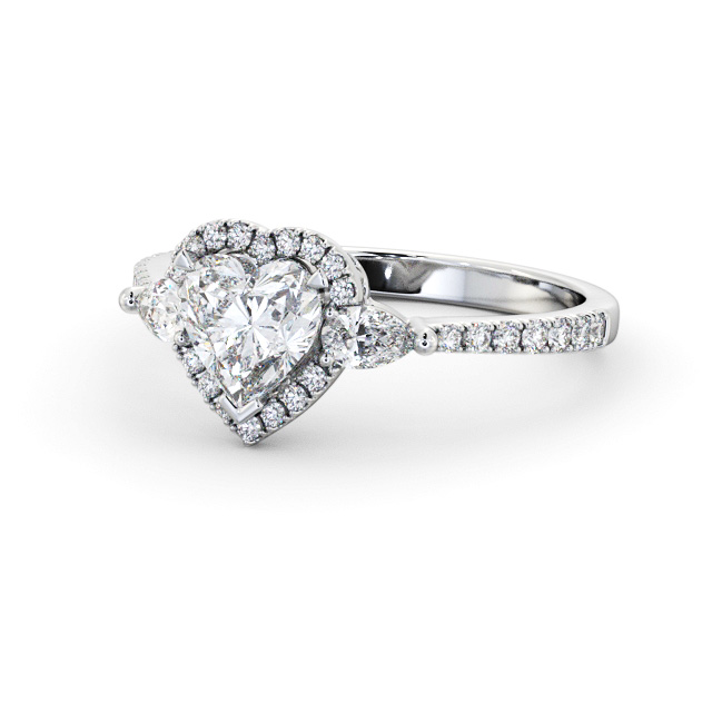 Halo Heart Diamond Engagement Ring Palladium - Gilmore ENHE23_WG_FLAT