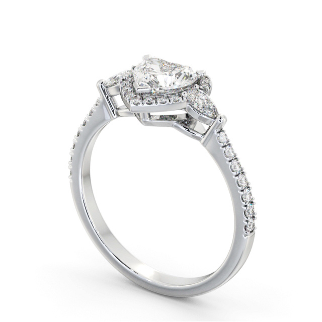 Halo Heart Diamond Engagement Ring Palladium - Gilmore ENHE23_WG_SIDE