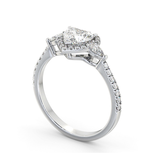 Halo Heart Diamond Engagement Ring 9K White Gold - Gilmore ENHE23_WG_SIDE