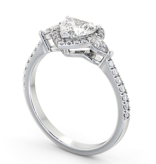 Halo Heart Diamond Engagement Ring 9K White Gold - Gilmore ENHE23_WG_THUMB1