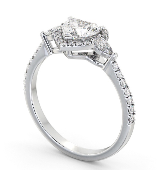 Halo Heart with Pear Diamond Engagement Ring Palladium ENHE23_WG_THUMB1