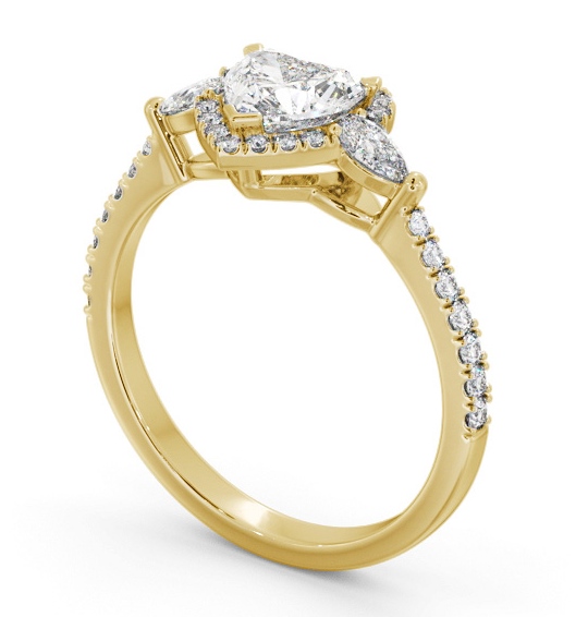 Halo Heart with Pear Diamond Engagement Ring 9K Yellow Gold ENHE23_YG_THUMB1