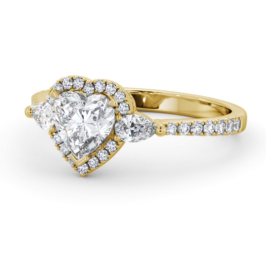 Halo Heart with Pear Diamond Engagement Ring 18K Yellow Gold ENHE23_YG_THUMB2 