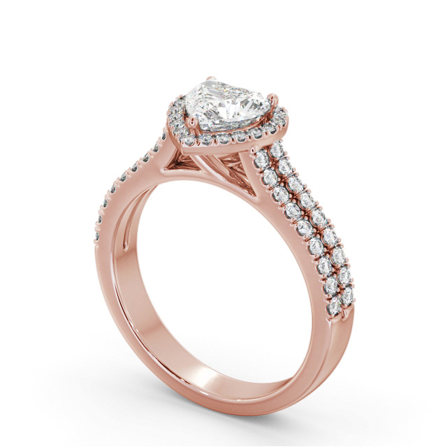 Halo Heart Diamond Engagement Ring 9K Rose Gold - Lael ENHE24_RG_SIDE