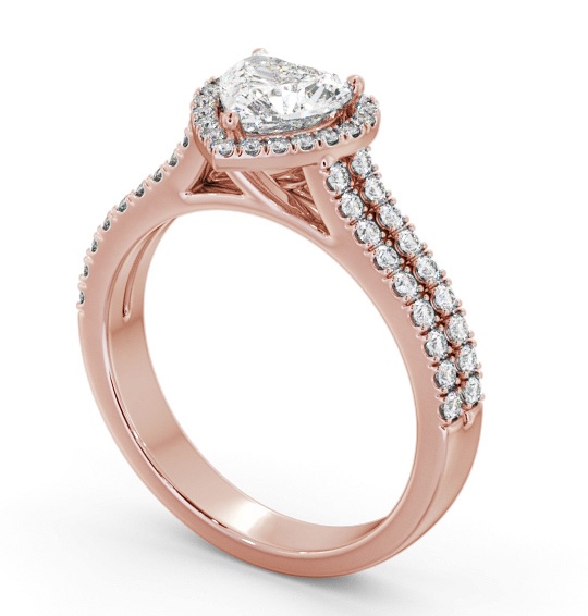 Halo Heart Diamond Split Band Engagement Ring 18K Rose Gold ENHE24_RG_THUMB1 