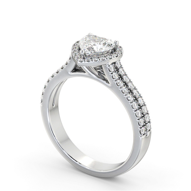 Halo Heart Diamond Engagement Ring 18K White Gold - Lael ENHE24_WG_SIDE