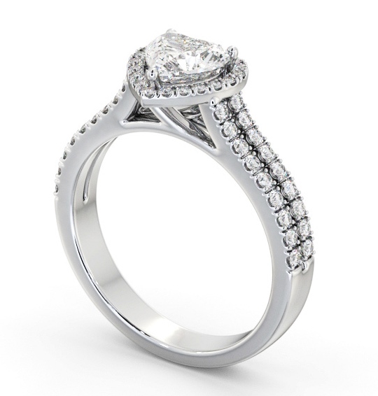Halo Heart Diamond Split Band Engagement Ring 9K White Gold ENHE24_WG_THUMB1 