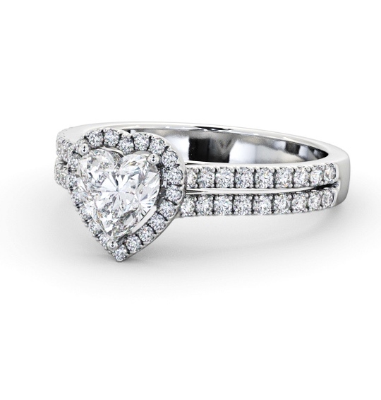 Halo Heart Diamond Split Band Engagement Ring 9K White Gold ENHE24_WG_THUMB2 