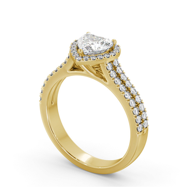 Halo Heart Diamond Engagement Ring 18K Yellow Gold - Lael ENHE24_YG_SIDE