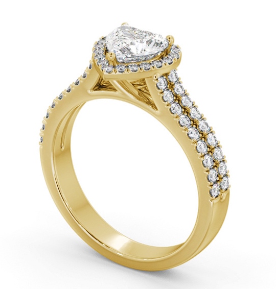 Halo Heart Diamond Engagement Ring 9K Yellow Gold - Lael ENHE24_YG_THUMB1