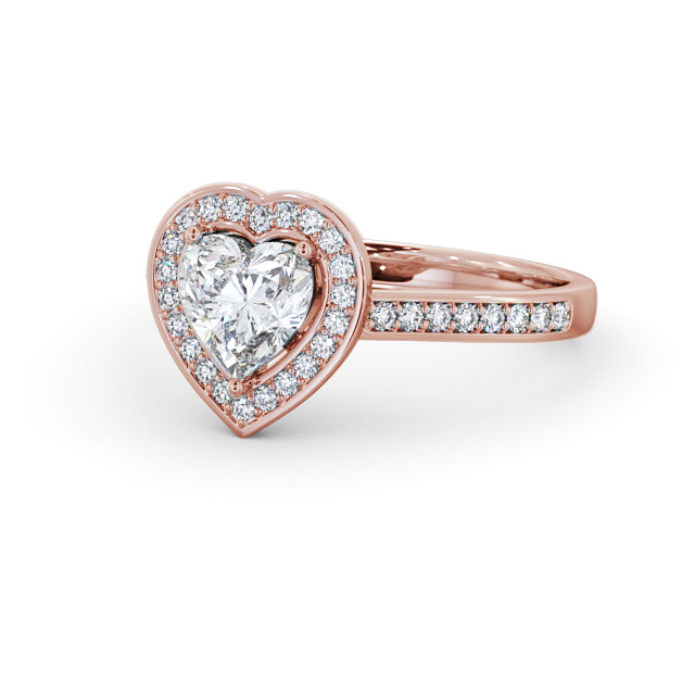 Halo Heart Diamond Engagement Ring 9K Rose Gold - Tasmin ENHE25_RG_FLAT