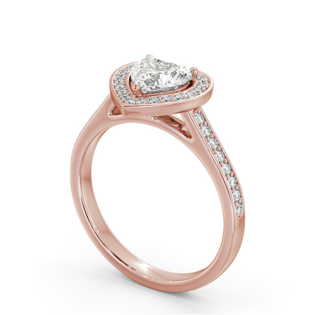 Halo Heart Diamond Engagement Ring 9K Rose Gold - Tasmin ENHE25_RG_SIDE