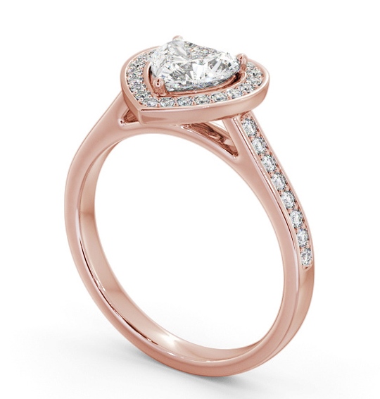 Heart Diamond with A Channel Set Halo Engagement Ring 9K Rose Gold ENHE25_RG_THUMB1