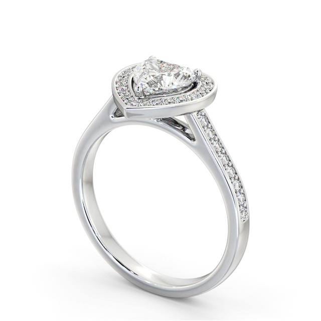 Halo Heart Diamond Engagement Ring Palladium - Tasmin