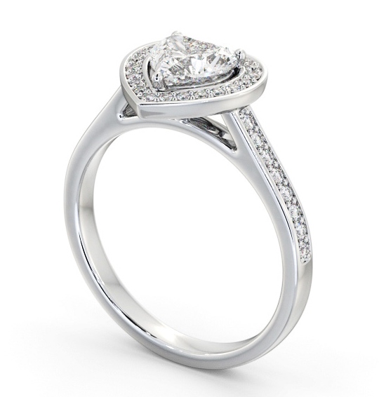 Heart Diamond with A Channel Set Halo Engagement Ring 18K White Gold ENHE25_WG_THUMB1 