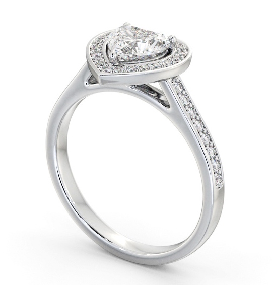 Heart Diamond with A Channel Set Halo Engagement Ring Platinum ENHE25_WG_THUMB1