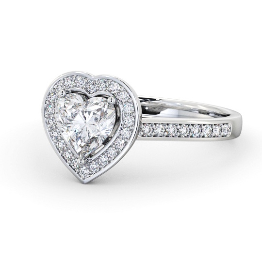 Heart Diamond with A Channel Set Halo Engagement Ring 9K White Gold ENHE25_WG_THUMB2 
