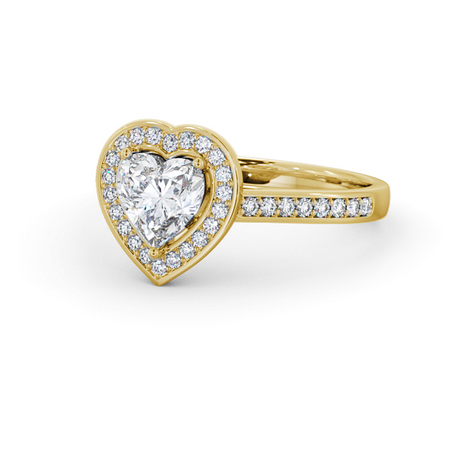 Halo Heart Diamond Engagement Ring 18K Yellow Gold - Tasmin ENHE25_YG_FLAT