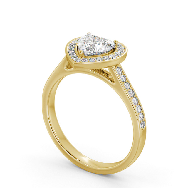 Halo Heart Diamond Engagement Ring 18K Yellow Gold - Tasmin ENHE25_YG_SIDE