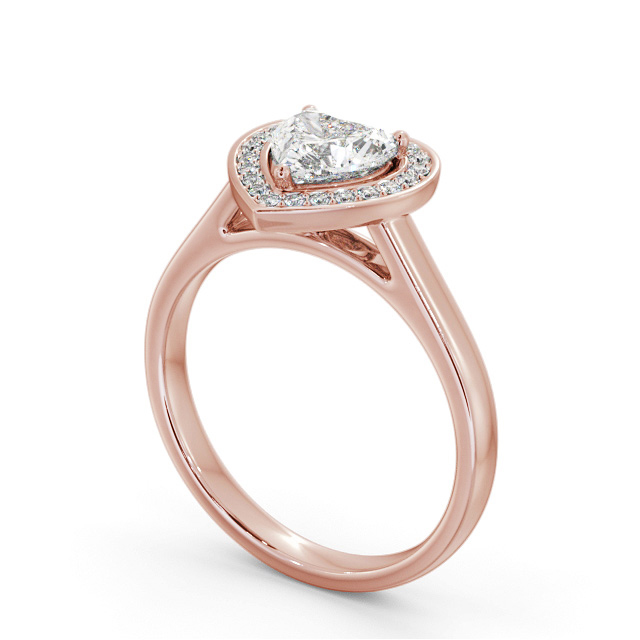 Halo Heart Diamond Engagement Ring 9K Rose Gold - Moore ENHE26_RG_SIDE