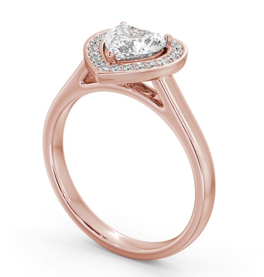 Heart Diamond with A Channel Set Halo Engagement Ring 9K Rose Gold ENHE26_RG_THUMB1 
