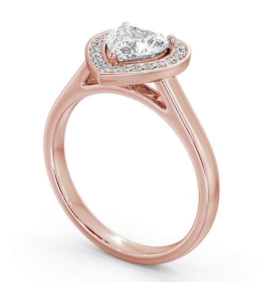 Heart Diamond with A Channel Set Halo Engagement Ring 9K Rose Gold ENHE26_RG_THUMB1