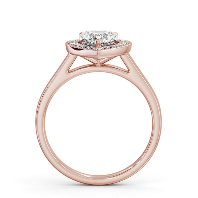 Halo Heart Diamond Engagement Ring 9K Rose Gold - Moore ENHE26_RG_UP