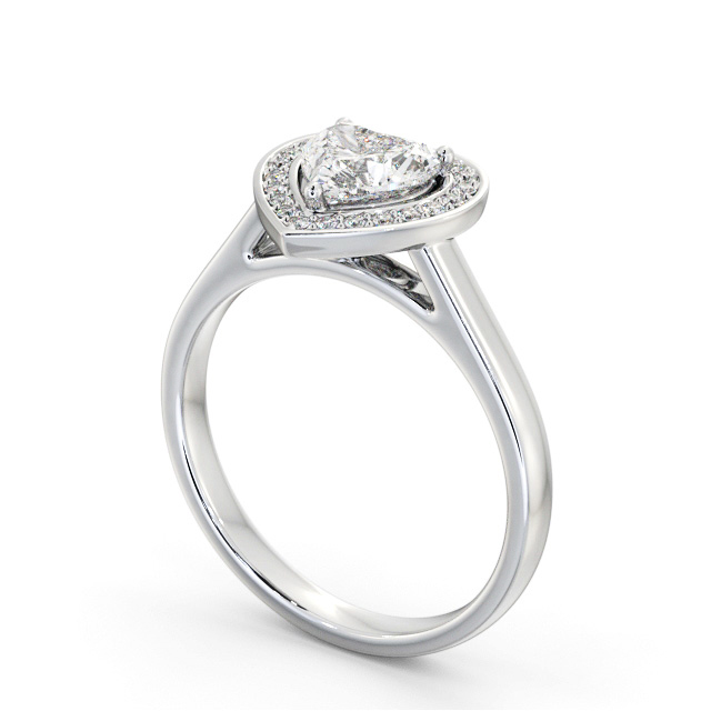 Halo Heart Diamond Engagement Ring Palladium - Moore ENHE26_WG_SIDE