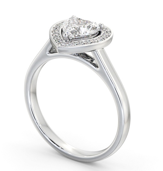 Heart Diamond with A Channel Set Halo Engagement Ring Platinum ENHE26_WG_THUMB1 