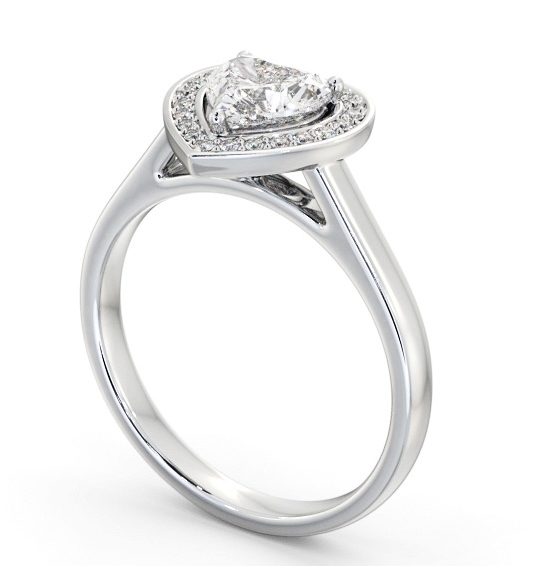 Heart Diamond with A Channel Set Halo Engagement Ring Platinum ENHE26_WG_THUMB1