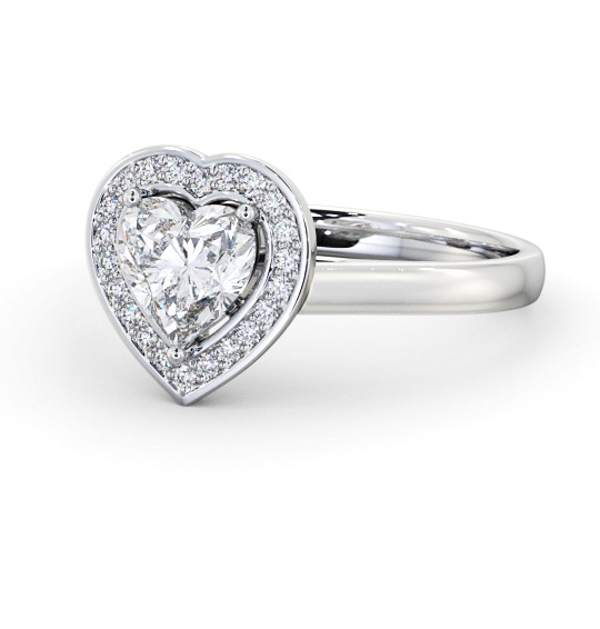 Heart Diamond with A Channel Set Halo Engagement Ring 9K White Gold ENHE26_WG_THUMB2 