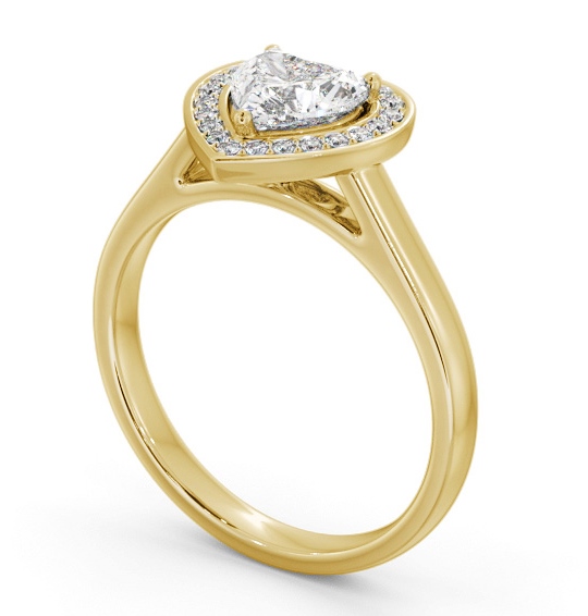 Heart Diamond with A Channel Set Halo Engagement Ring 18K Yellow Gold ENHE26_YG_THUMB1 