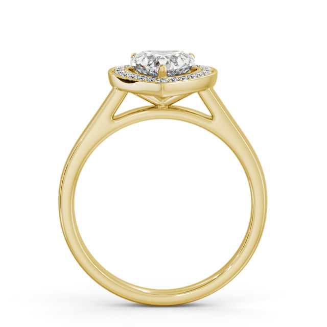 Halo Heart Diamond Engagement Ring 18K Yellow Gold - Moore ENHE26_YG_UP