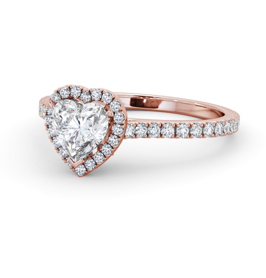 Halo Heart Diamond Engagement Ring with Diamond Set Supports 9K Rose Gold ENHE27_RG_THUMB2 