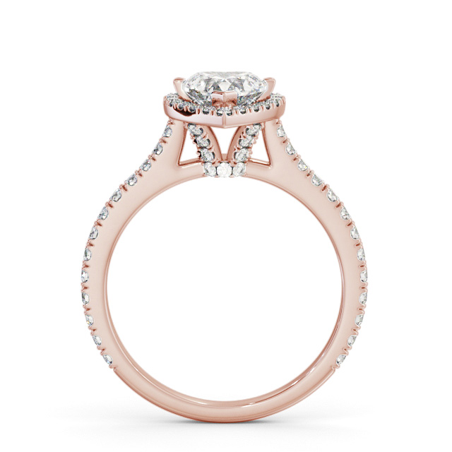 Halo Heart Diamond Engagement Ring 9K Rose Gold - Edria ENHE27_RG_UP