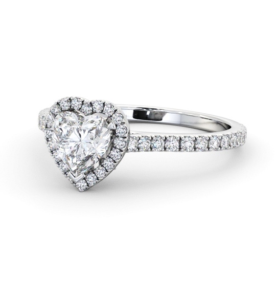 Halo Heart Diamond Engagement Ring with Diamond Set Supports 9K White Gold ENHE27_WG_THUMB2 