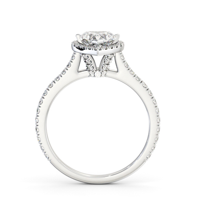 Halo Heart Diamond Engagement Ring Palladium - Edria ENHE27_WG_UP