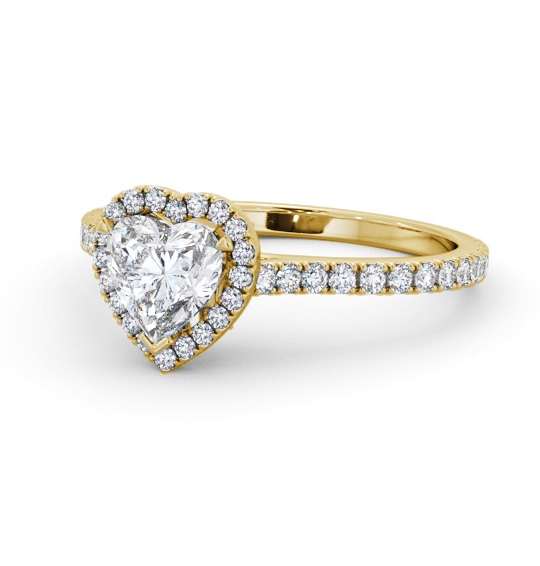 Halo Heart Diamond Engagement Ring with Diamond Set Supports 18K Yellow Gold ENHE27_YG_THUMB2 