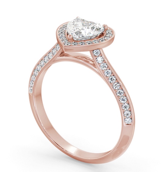 Halo Heart Diamond with Knife Edge Band Engagement Ring 18K Rose Gold ENHE28_RG_THUMB1 