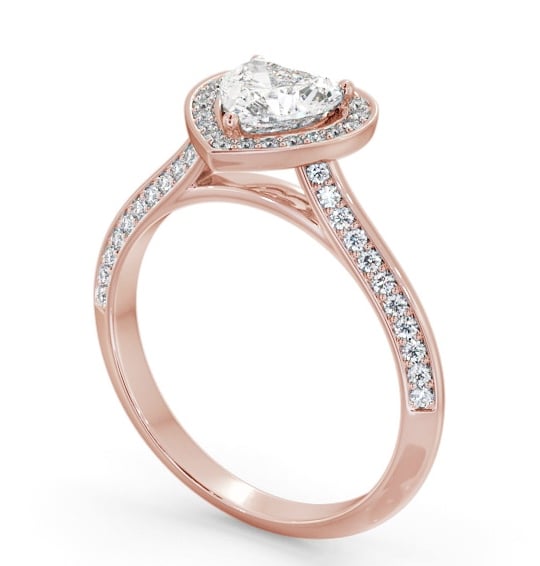 Halo Heart Diamond with Knife Edge Band Engagement Ring 18K Rose Gold ENHE28_RG_THUMB1