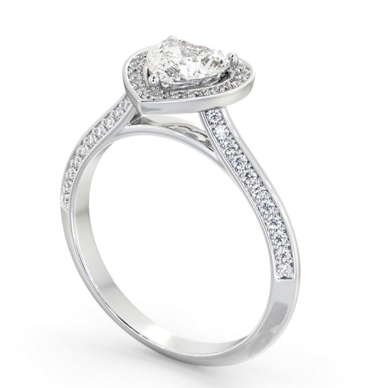 Halo Heart Diamond Engagement Ring Platinum - Libbie ENHE28_WG_THUMB1