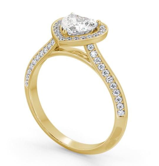 Halo Heart Diamond with Knife Edge Band Engagement Ring 9K Yellow Gold ENHE28_YG_THUMB1