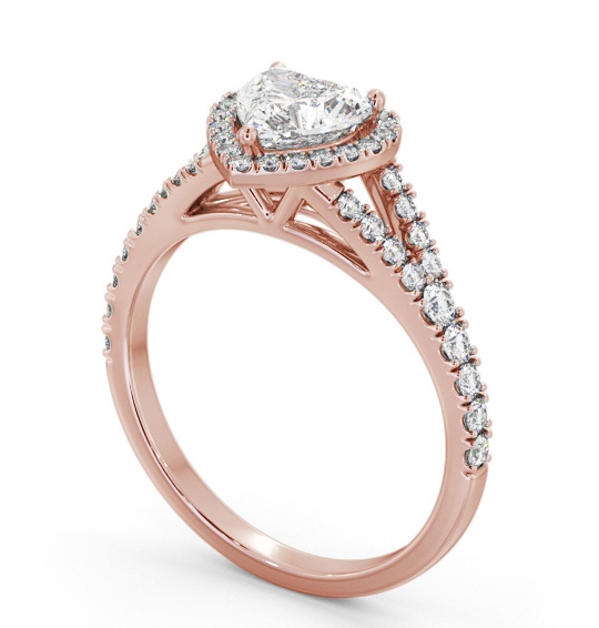 Halo Heart Diamond Split Band Engagement Ring 9K Rose Gold ENHE29_RG_THUMB1