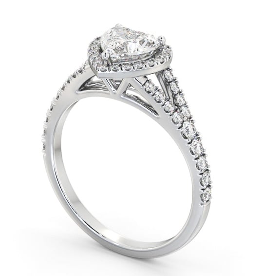 Halo Heart Diamond Split Band Engagement Ring 18K White Gold ENHE29_WG_THUMB1 